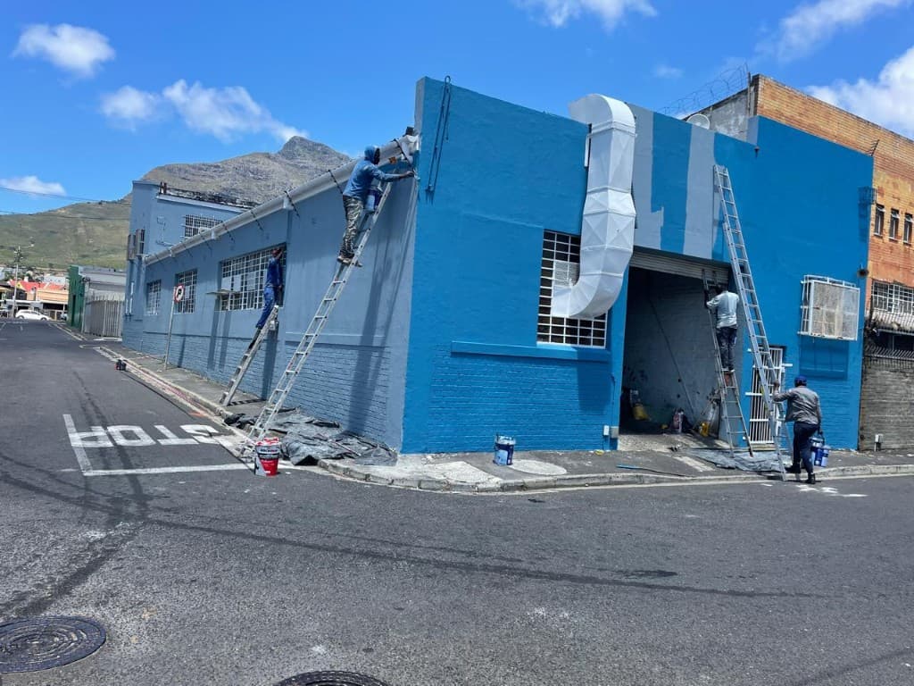 Exterior painting and coatings work on a Cape Town building